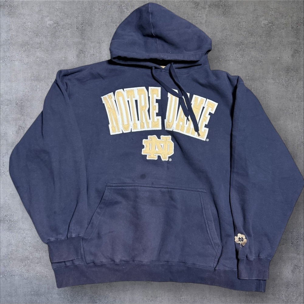 NCAA Notre Dame Fighting Irish Hoodie Sweatshirt size 2xl Sun Faded Navy Mens